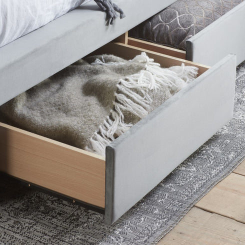 Hope Fabric Bed Grey Velvet